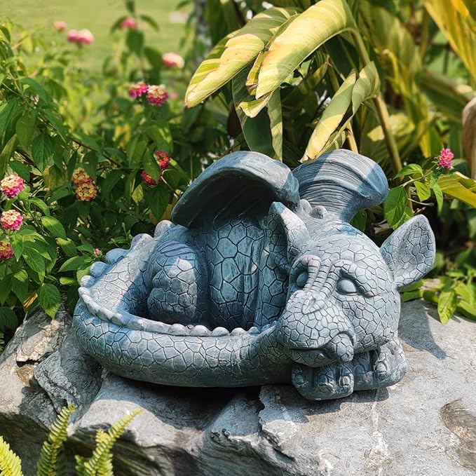 Large Sleeping Dragon Garden Outdoor 22" L Statue Mythical Decor for Lawn Yard Patio Pond Porch Deck Baby Sleeping Dragon Ornament Birthday Presents for Friends Family