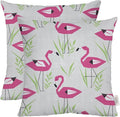 RSH DECOR: Square Throw Pillows Set of 2 | 20” x 20” | All-Weather Spun Fabric | Water and Fade-Resistant | Outdoor Accent Pillows for Patio Furniture | Groove Pink Flamingo
