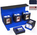 Marsguard Trading Card Deck Box with Commander Display，5 in 1 MTG Storage Holds 400+ Double-Sleeved Cards，4 Deck Boxes & Dice Tray Included，Fits MTG, TCG, PTCG & Sports Cards