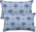 Pack of 2 Patio Lumbar Pillows, 12"x20" Fade Resistant Outdoor Waterproof Lumbar Pillow with Inners, Decorative Garden Lumbar Cushions for Home Patio Terrace Sofa Use
