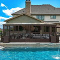 12'x20' Lean to Sunroom, All Weather Wall Mounted Sun Room, Hardtop Aluminum Solarium Gazebo with Galvanized Steel Roof, 3 Sliding Doors, PVC Screen, Outdoor Enclosed Sun Room for Patio, Deck