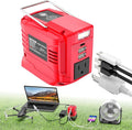 200W Power Inverter Compatible with Milwaukee 18V Battery, DC 18V to AC 110V Portable Power Station with 1 AC Outlet, 2 USB Ports & 1 Type-C Fast Charging, 200LM LED Work Light