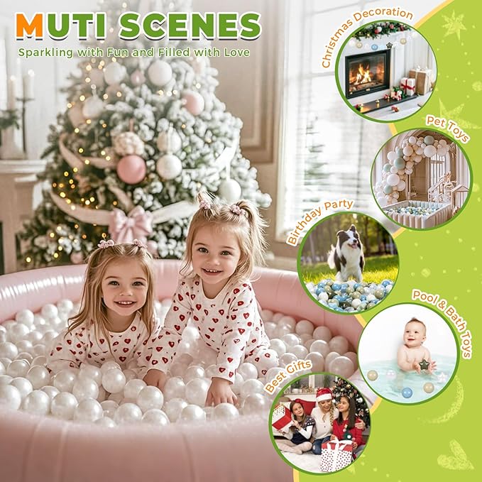 TRENDPLAY Plastic Balls for Ball Pits - Hollow Balls- Safe and Exciting Playtime - Perfect for Baby Pools, Birthday Party Decoration