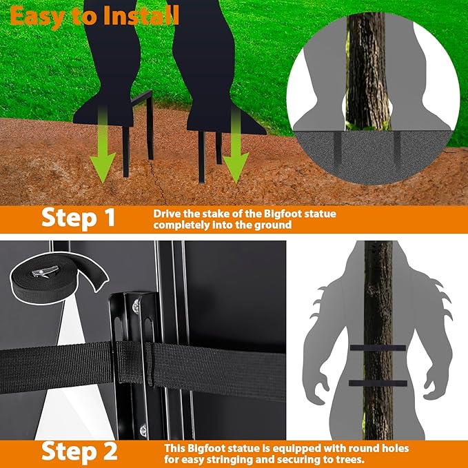 7.4Ft Tall Bigfoot Metal Outdoor Decor Big Foot Sasquatch Gifts for Men/Women/Dad Unique Bigfoot Silhouette Statues Perfect for Patio and Lawn Decor, Garden Decor, Yard Art, Yard Display