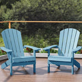 YEFU Adirondack Chairs Set of 2 Plastic Weather Resistant, Outdoor Chairs 5 Steps Easy Installation, Like Real Wood, Widely Used in Outdoor, Patio, Fire Pit, Deck, Outside, Campfire Chairs (Blue)