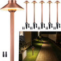 Gardenreet Brass Low Voltage Path Lights(Hat) Outdoor Waterproof IP65, 12v LED Copper Landscape Lights Wired Fixture for Walkway Driveway Garden Yard Without G4 Bulb(6 Pack)
