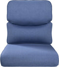 Pop 22x25/22x24 Outdoor Replacement Cushions - 1 Set High Back Deep Seat Patio Furniture Cushion for Wicker Dining Swivel Rocking Chairs Loveseat Couch Sectional Sofa - Navy Blue/Smile