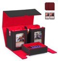 Trading Card Deck Box with Commander Display，3 in 1 MTG Storage Holds 200 Double-Sleeved Cards，2 Deck Boxes & Dice Tray Included，Fits MTG, TCG, PTCG & Sports Cards