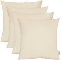 RSH DECOR: Sunbrella Square Throw Pillows Set of 4 | 20" x 20" | Water and Fade-Resistant Performance Fabric | Outdoor Pillow Covers with Down-Alternative Inserts | Made in USA (Cast Pumice Linen)