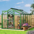 6x10 ft Greenhouse with Roof Vent, Aluminum Walk-in Greenhouses for Outdoors, Heavy Duty Garden House for Backyard, Patio, Easy Assembly