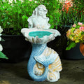 12" Mermaid Garden Lighting Statue Art, Solar Night Light, Yard Sculpture, Outdoor Lawn Solar Decor, Powered Statue, Landscape Path Light Ornament Figurine, Vivid Mermaid Lamp