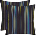 RSH DECOR: Sunbrella Square Throw Pillows Set of 2 | 24" x 24" | Water and Fade-Resistant Performance Fabric | Outdoor Pillow Covers with Down-Alternative Inserts | Stanton Lagoon