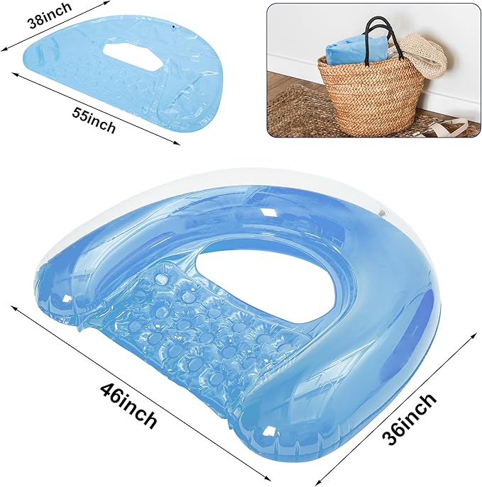 4 Pack Pool Floats Adult, PuppyuWill Minimalist Design Pool Chair Float, 46"X36" Mood-Boosting Colors, Drifter, Chair, Hammock 3-in-1 Inflatable Pool Toys for Pool Party, Lake, River, Sea, Outdoor