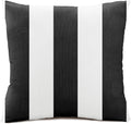 Austin Horn Classics Sunbrella Cabana Stripe White/Black, Knife Edge, Zippered Opening, 24-inch Pillow Cover (Set of 2), No Insert Included