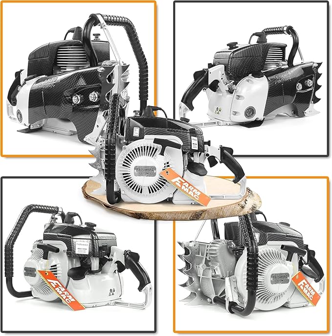 FARMMAC F070W Gas Chainsaw with 36 Inch Alloy Solid Bar, 105cc 2-Cycle Gasoline Power Chain Saws, 4.8KW 6.5HP Power Chain Saw for Milling Work, All Parts Compatible with MS070 090
