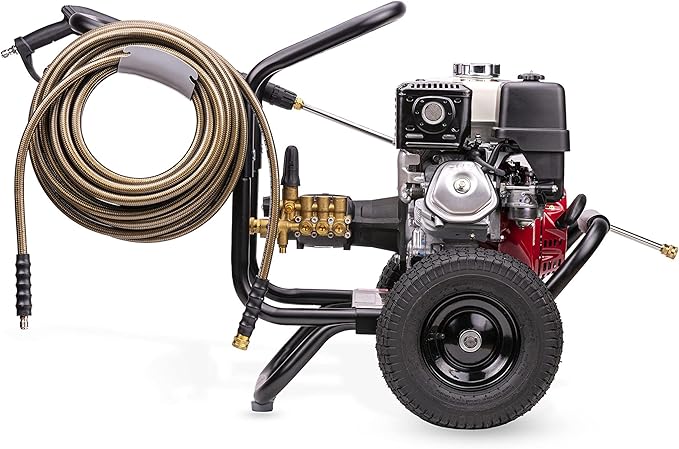 SIMPSON Cleaning PS60869 PowerShot 4000 PSI Gas Pressure Washer, 3.5 GPM AAA Triplex Pump, Honda GX270 Engine, Includes Spray Gun, Wand, 5 QC Nozzle Tips, 3/8-inch x 50-Foot Monster Hose, 49-State