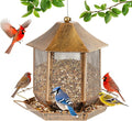Bird Feeders for Outdoors, 3LB Capacity Metal Bird Feeder Wild Birdfeeders Outside Hanging, Vintage Bronze Rust-Resistant Birdfeeder for Garden Yard Balcony Decor, Easy Fill