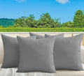 18" x 18" Throw Pillows, Outdoor Waterproof Pillows with Inserts, Square Decorative Pillows for Patio Furniture Garden Couch Sofa Home(Light Gray, Set of 4)