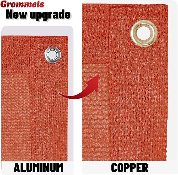 SUNNY GUARD Shade Cloth Custom Size 12x18 FT Sun Shade Screen Fabric Shade Cover Tarp with Grommets for Pergola Backyard Garden, Terra(We Customized)