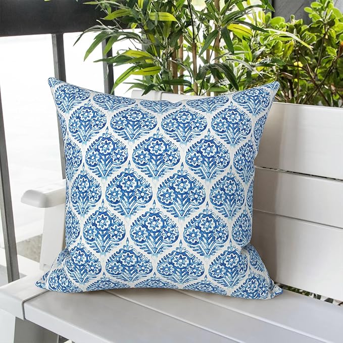 LVTXIII Outdoor Throw Pillow Covers 20 x 20 Inch, Covers ONLY Modern Cute Pattern Decorative Square Toss Pillow Case Pack of 2 for Home Patio Garden Sofa Bed Furniture, Celadon Geometric
