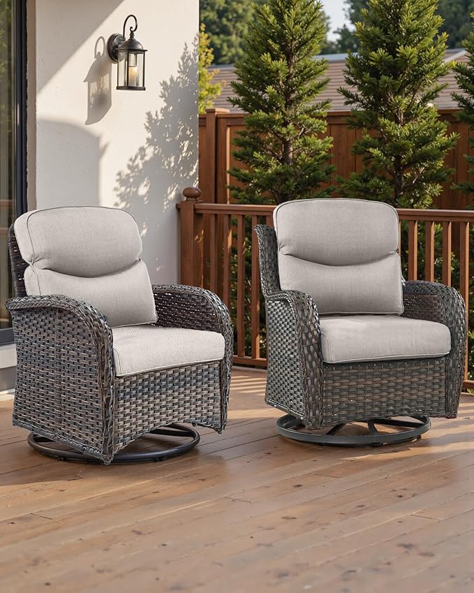 Pop 22x25/22x24 Outdoor Cushions for Patio Couch Chairs Set of 3 - High Back Outside Seat Cushions for Lawn Wicker Dining Rocker Glider Loveseat 3-Seater Sectional Sofa - Beige/Smile