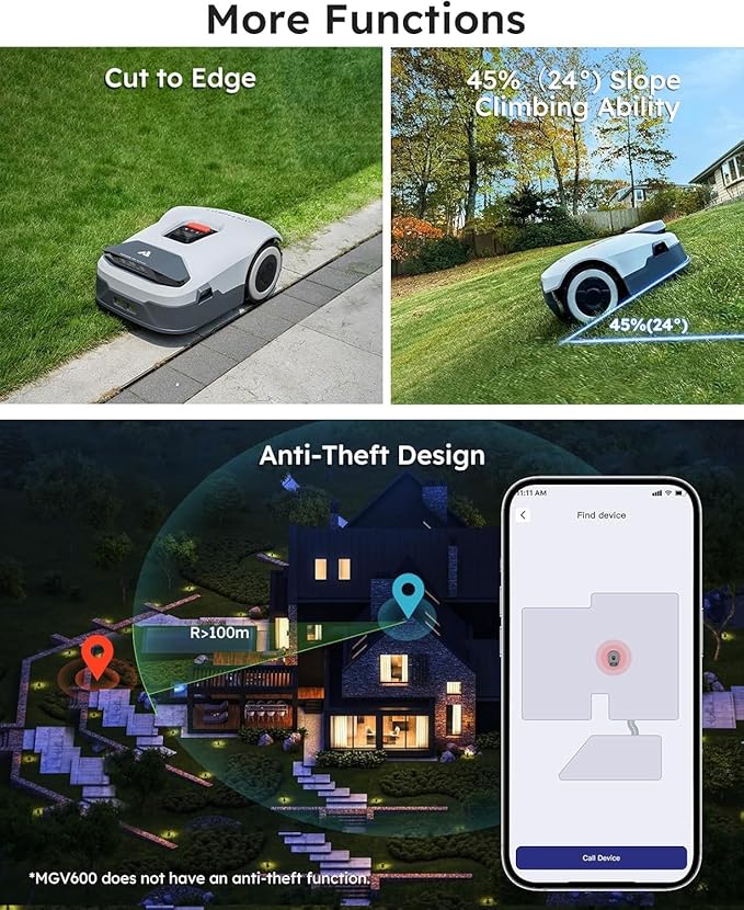 ANTHBOT Genie600 with Garage - NO Wire Robot Lawn Mower, Full Band RTK+4-Eye Vision Robotic Lawnmower, Auto Mapping, Multi-Zone Management, Accurate Obstacle Avoidance, Intelligent Path Planning