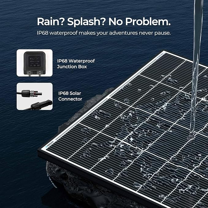 Renogy 320 Watts Solar Panels 10PCS 12V/24V N-Type 18BB Solar Panel Monocrystalline Total 3200W On/Off Grid Application Over 1000 Watt Solar Panel 25% High Efficiency for Homes Roof RV Boat Black