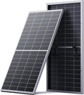 N-Type 16BB Bifacial Solar Panel 200 Watt,12V 200W Monocrystalline Solar Panel, 25% High Efficiency PV Module, for Van RV Trailer Marine Rooftop Home Power Station Off Grid (1 Pack Silver)