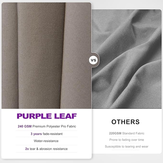PURPLE LEAF 10' X 6.5' Swivel Outdoor Patio Aluminum Umbrella with Base Left-right Tilting Cantilever Offset Umbrella with UV Resistant Heavy Duty Fabric for Deck Pool Patio Backyard, Ash Mocha