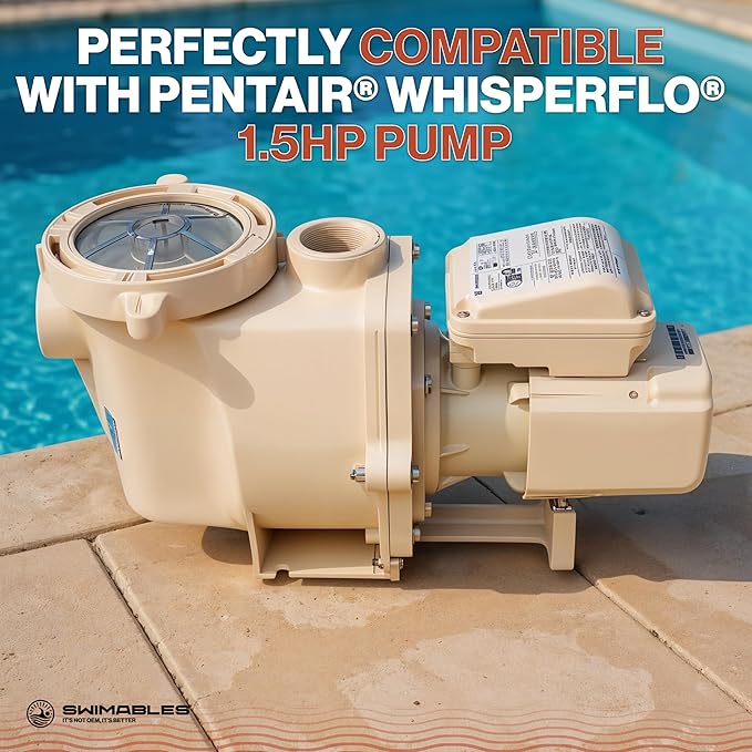Swimables 011514 WhisperFlo 1.5 HP Single Speed Pool Pump - High Performance Premium WhisperFlo Pool Pumps Replacement - Quiet, Energy Efficient 1.5 HP Inground Pool Pump for Long-Lasting Power