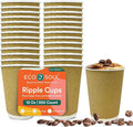 ECO SOUL 12oz Compostable Ripple Cups (200 Pack) – Biodegradable Paper Cups, Non-Toxic Disposable Cups for Hot Drinks, To-Go Coffee Cups, Eco-Friendly & Ripple Paper Cups