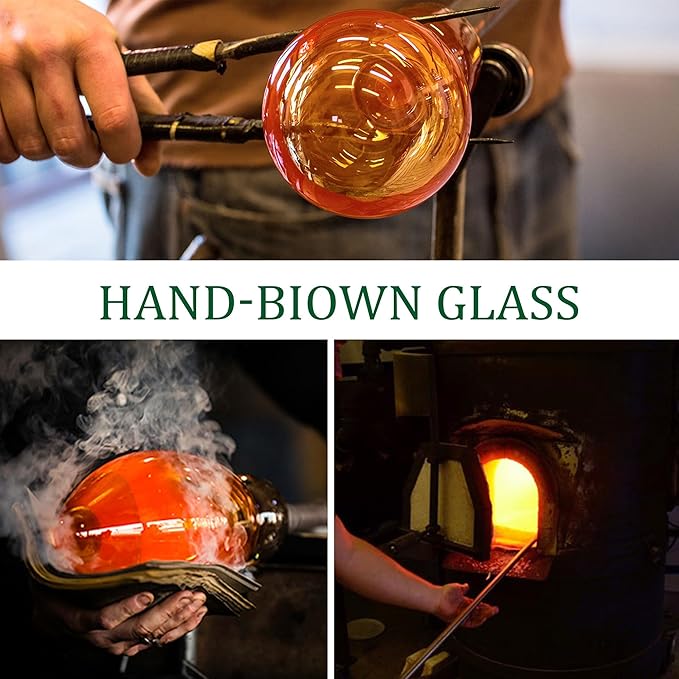 Hand Blown Glass Gazing Balls for Garden Hanging Friendship Balls Christmas Ball Ornaments for Xmas Tree Decoration (Orange - A)