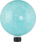 MDLUU Mosaic Gazing Ball, 10-Inch Decorative Gazing Globe, Glass Gazing Sphere for Garden, Outdoor Landscape Decor (Teal Blue)