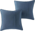 Greendale Home Fashions Sunbrella 20" Square Outdoor Throw Pillow with Removable Cover (Set of 2), Spectrum Denim 2 Count