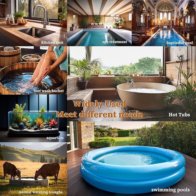 2000W Submersible Water Heater, Portable Electric Pool and Hot Tub immersion Water Heater with Thermostat and GFCI plug for Bathtubs, Baptistry, inflatable Pool, above ground Pool and spa