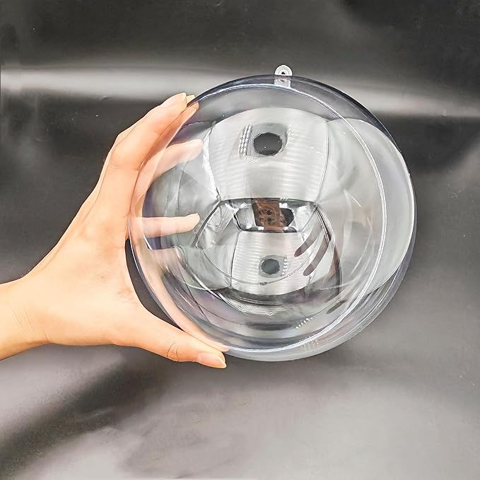 Acrylic Hollow Ball, Clear Plastic Fillable Ornaments Ball, DIY Clear Plastic Balls for New Years Present,Xmas Tree,Home Decoration,Wedding,Party (16cm/6.3inch，5pcs)