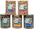JCs Wildlife 5 Pack Premium Bird Seed Blend Large Cylinder with Hole Variety Pack