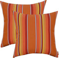 RSH DECOR: Sunbrella Square Throw Pillows Set of 2 | 17" x 17" | Water and Fade-Resistant Performance Fabric | Outdoor Pillow Covers with Down-Alternative Inserts | Dolce Mango