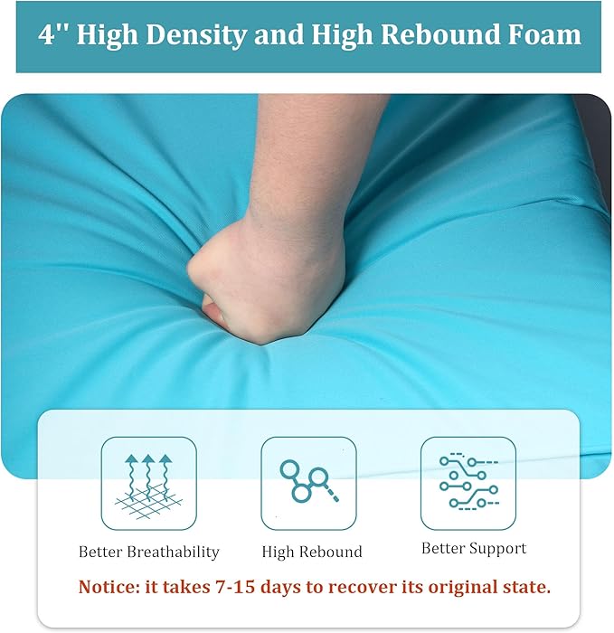 Chaise Lounge Cushions Outdoor Furniture 80 x 26 Inch Patio Lounge Chair Cushions 4'' Thick Waterproof Outdoor Chaise Cushion Weather Resistant Pool Lounger Cushion(Lake Blue)