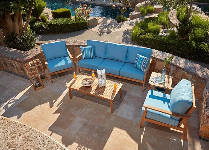 RSH DECOR: Sunbrella Pillow Covers Set of 4 | Covers Only - 26" x 16" | Outdoor Lumbar Pillow Covers Crafted with Sunbrella Performance Fabric | Dolce Oasis