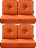 Luxury 22x24/22x25 6-Inch Outdoor Chair Cushions Set of 4 - Heavy Duty Water Repellent Comfortable Cushion for Patio Furniture Set Dining Gliding Rocking Chairs Loveseat L-Shape Sofa - Orange