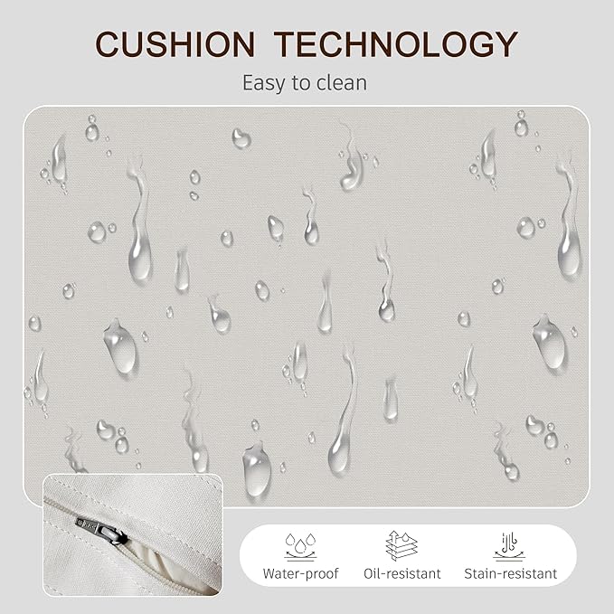 9 Pieces Outdoor Patio Conversation Sets with All Weather Cushions, Metal 3-Seater, 2 Swivel Rockers, 2 Single Chairs, 1 Loveseat, 1 Side Tables, 1 Coffee Table, 1 Fire Pit Table, Beige