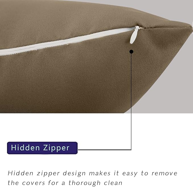 idee-home Outdoor Pillows with Inserts Included, Patio Outside Lumbar Pillows Waterproof Set of 2, 12 x 20 inch
