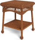 Tortuga Outdoor Portside Wicker Side Table, Amber