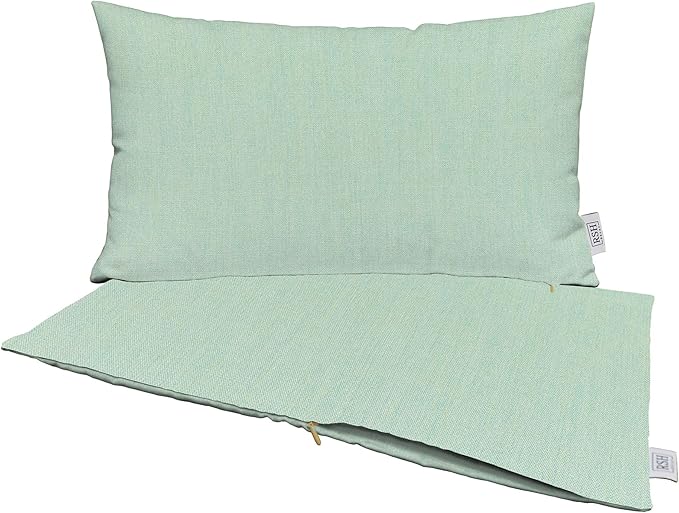 RSH DECOR: Sunbrella Pillow Covers Set of 2 | Covers Only - 20" x 12" | Outdoor Lumbar Pillow Covers Crafted with Sunbrella Performance Fabric | Canvas Spa
