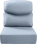 Luxury 22x24/22x25 6-Inch Smile Outdoor Cushions - 1 Set Deep Seat Water-Resistant Patio Chair Cushion for Wicker Rattan Wood Metal Furniture Chair Glider Rocker Loveseat Sofa - Baby Blue