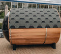 Panoramic Barrel Sauna 6 Person, Canadian Red Cedar Outdoor Sauna, 220V 6KW Toule Heater, Triple Waterproof System, (0-195 °F)