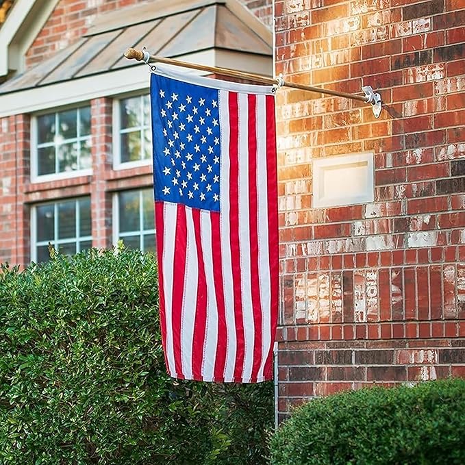 American Flag 5x8 Ft Indestructible Outdoor, Long Lasting, Heavy Duty, TearProof Polyester, Fade Resistant, High Wind US Outside Flags with Embroidered Stars, Sewn Stripes, Brass Grommets