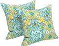LVTXIII Outdoor Throw Pillow Covers 20 x 20 Inch, Covers ONLY Modern Cute Pattern Decorative Square Toss Pillow Case Pack of 2 for Home Patio Garden Sofa Bed Furniture, Damask Green