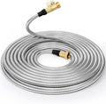 TOOLCY Garden Hose 50FT x 1/2inch, 304 Stainless Steel Garden Hoses, Heavy Duty Metal Water Hoses for Outdoor Flexible, No-Kink & Tangle, Puncture Resistant